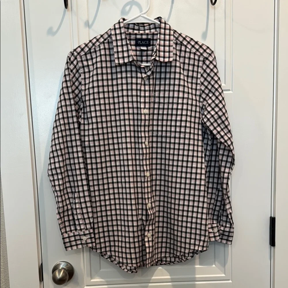 The Children's Place Black and Pink Button Down Shirt
